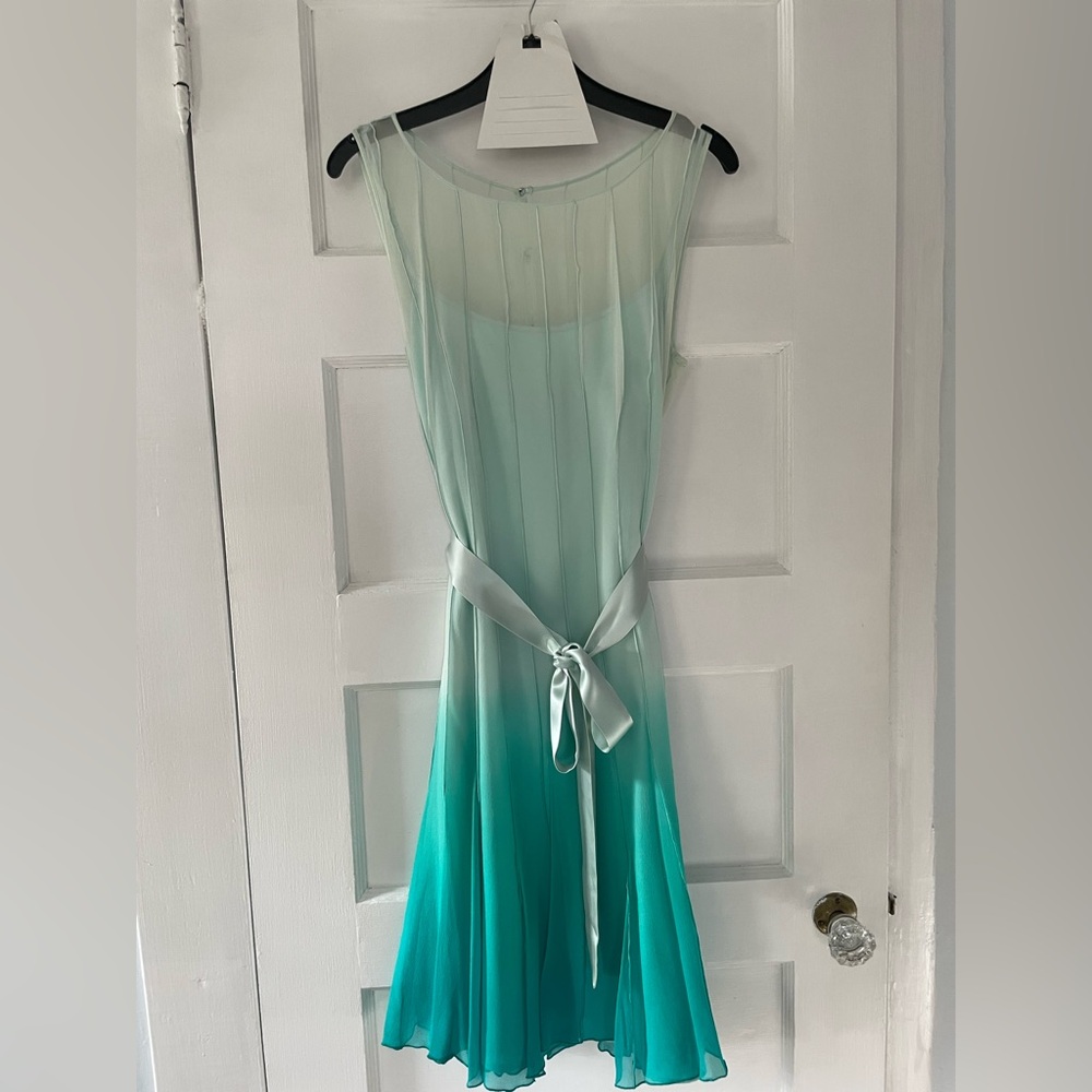 Elegant silk Green Ombre Sleeveless Dress by Calvin Klein